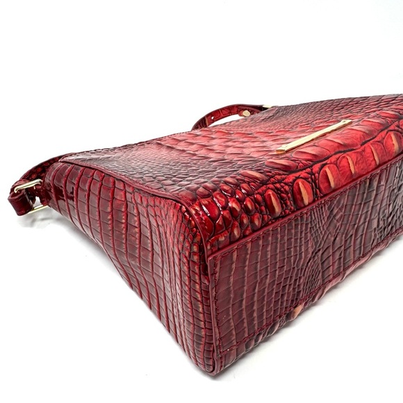 Brahmin Hillary Croc-Embossed Red Leather Crossbody Bag - Picture 12 of 12